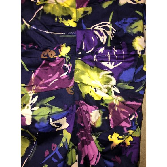 Suzi Chin for Maggy Boutique Cocktail Boho Girly Purple Yellow Floral Dress - Picture 8 of 10